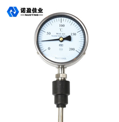 Connexion bimétallique hydraulique de fil du thermomètre 150mm de cadran de l'huile solides solubles
